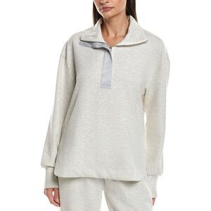 Ariella Womens Scuba 1/2-Zip Funnel Pullover, Grey